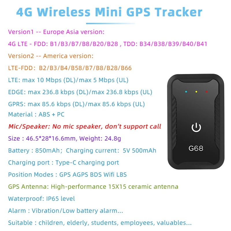 4G GPS Tracker Auto 4G GPS Locator Anti-Verloren Gerät Gesundheit – Bild 6