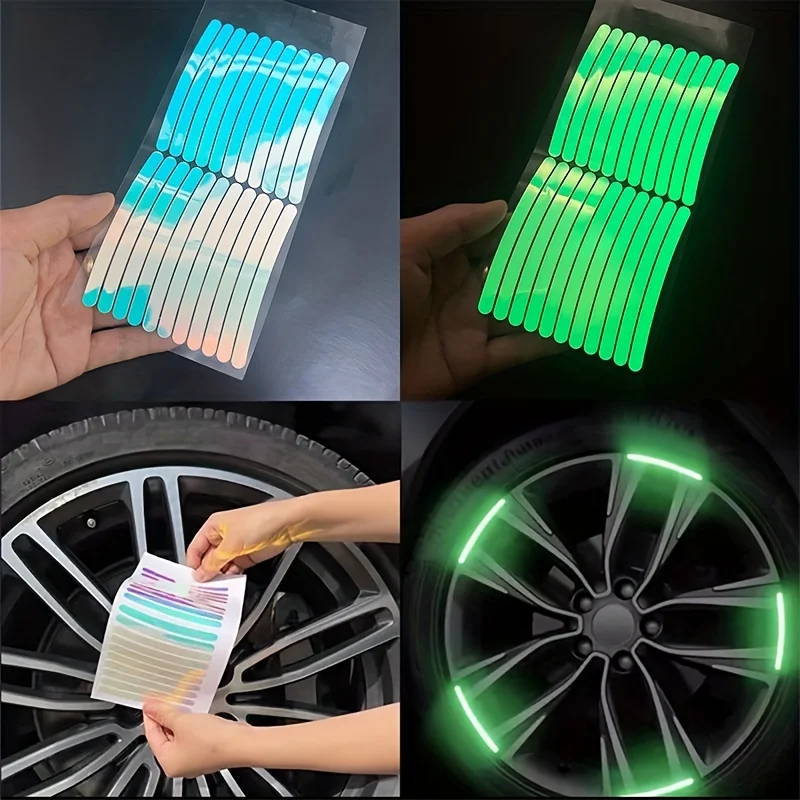Auto Rad Leuchtende Aufkleber Reflektierende Aufkleber (20 Stück) – Bild 5