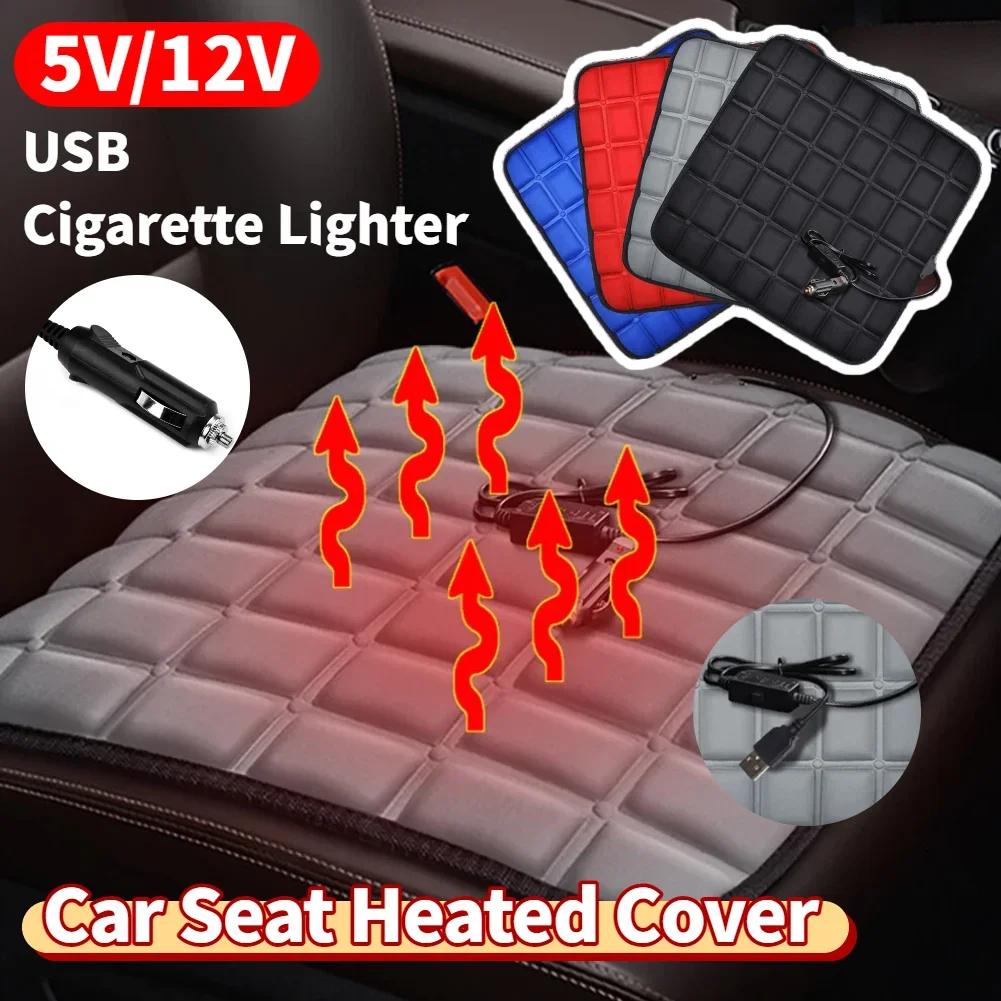 12V Auto Sitz Beheizte Abdeckung Universal Heizung Elektrische Auto Sitz Heizung 5V USB Beheizt Winter Auto