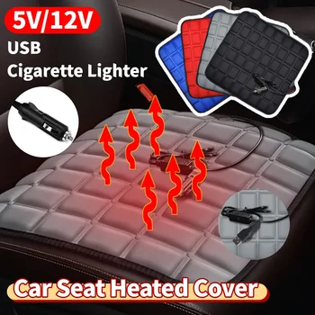 12V Auto Sitz Beheizte Abdeckung Universal Heizung Elektrische Auto Sitz Heizung 5V USB Beheizt Winter Auto