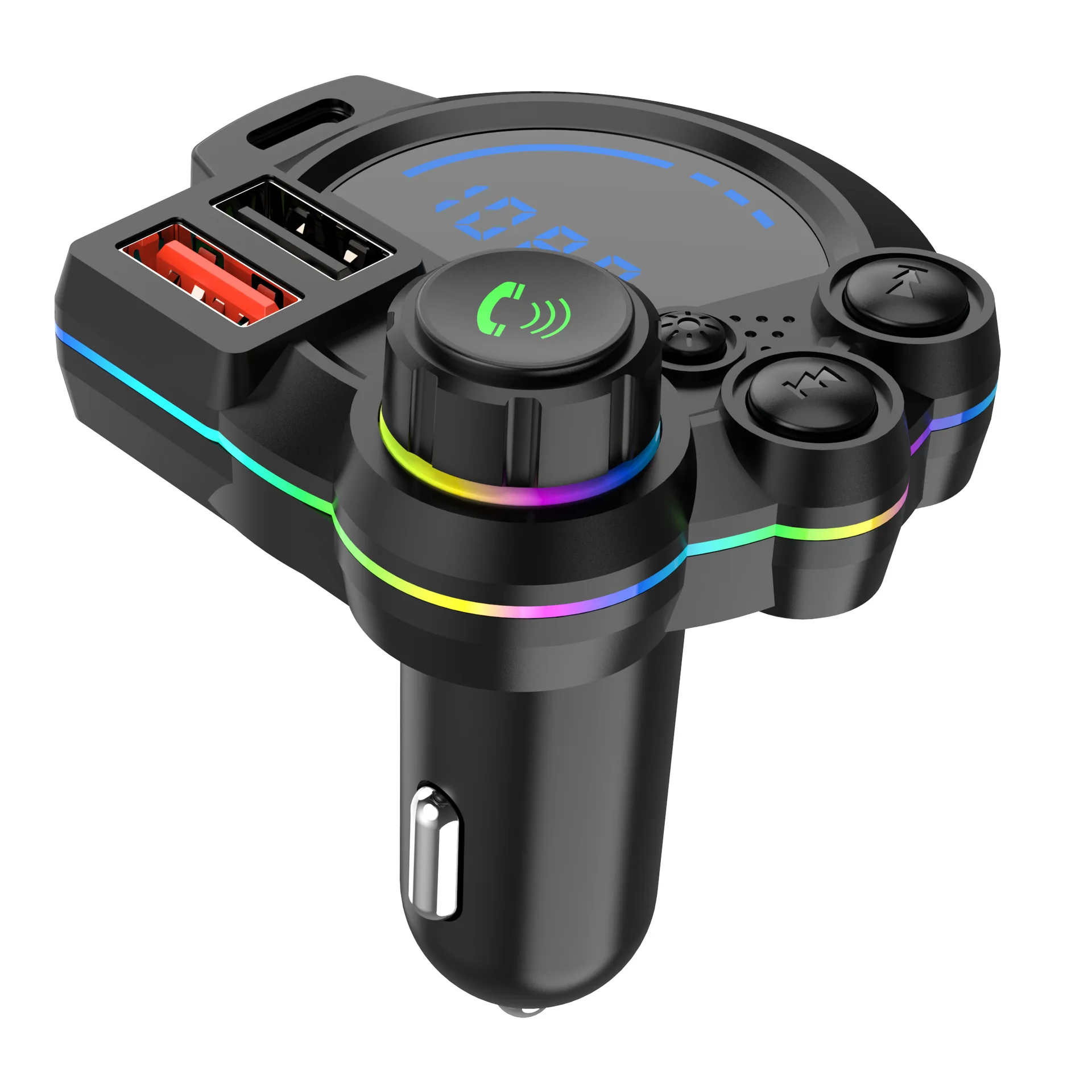 Bluetooth 5.3 FM-Transmitter Freisprecheinrichtung Auto AUX Radio Modulator MP3-Player mit QC3.0 & PD20W