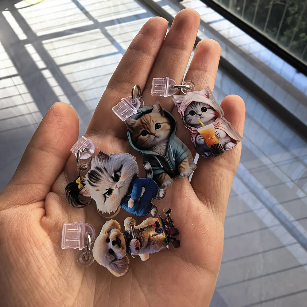 Mode Mini Cartoon Katze Hund Telefon Staub Stecker Anhänger Geeignet – Bild 5