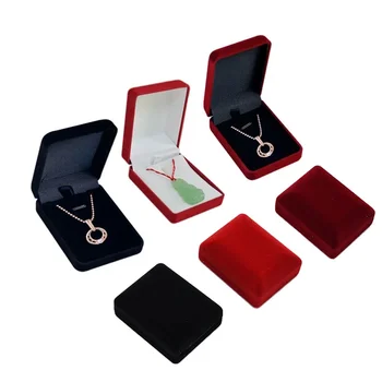 Samt Halskette Box Anhänger Box Schmuck Organizer Geschenk Verpackung Box Schmuck Lagerung Container