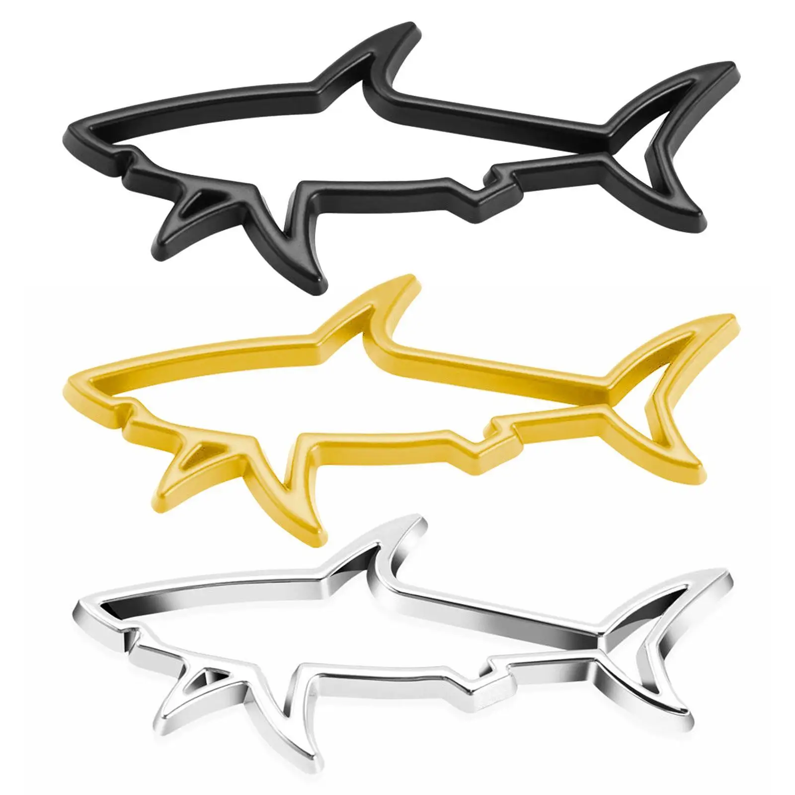 3D Metall Auto Styling Aufkleber hohlen Fisch Hai Emblem Abzeichen Aufkleber Autos Motorrad Computer