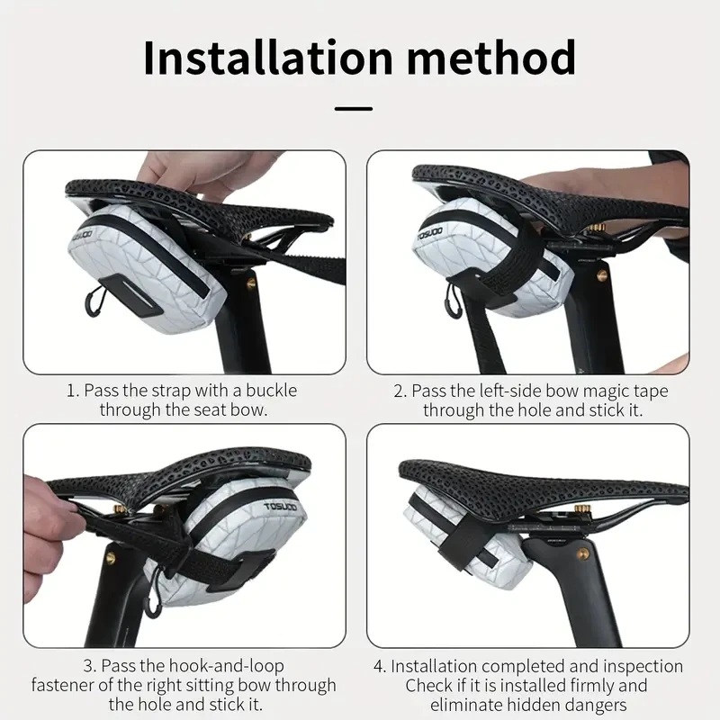 TOSUOD Mini leichte Fahrrad-Hecktasche, tragbare Fahrradaufbewahrung – Bild 4
