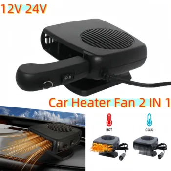 Tragbarer Auto-Heizlüfter, 200 W, 12 V, 24 V, Doppelfunktions-Defroster, Kühler für Winter, Sommer