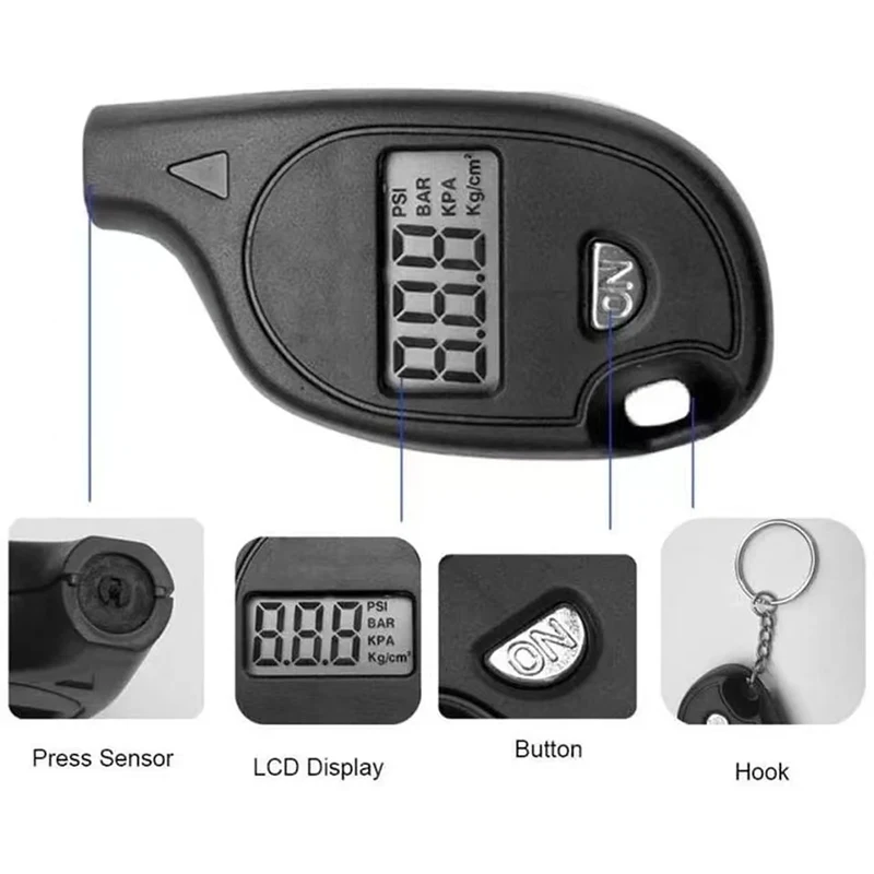 Reifen Manometer Digital Mit LCD Display Auto Reifen Luftdruck Tester – Bild 5