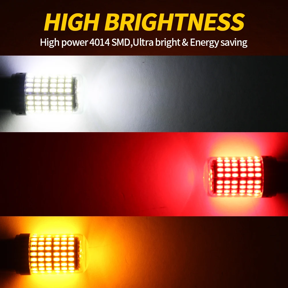 Oprah 2 x Hochleistungs-Auto-LED-Licht 1156 PY21W 1157 BAY15D P21/5 W – Bild 3