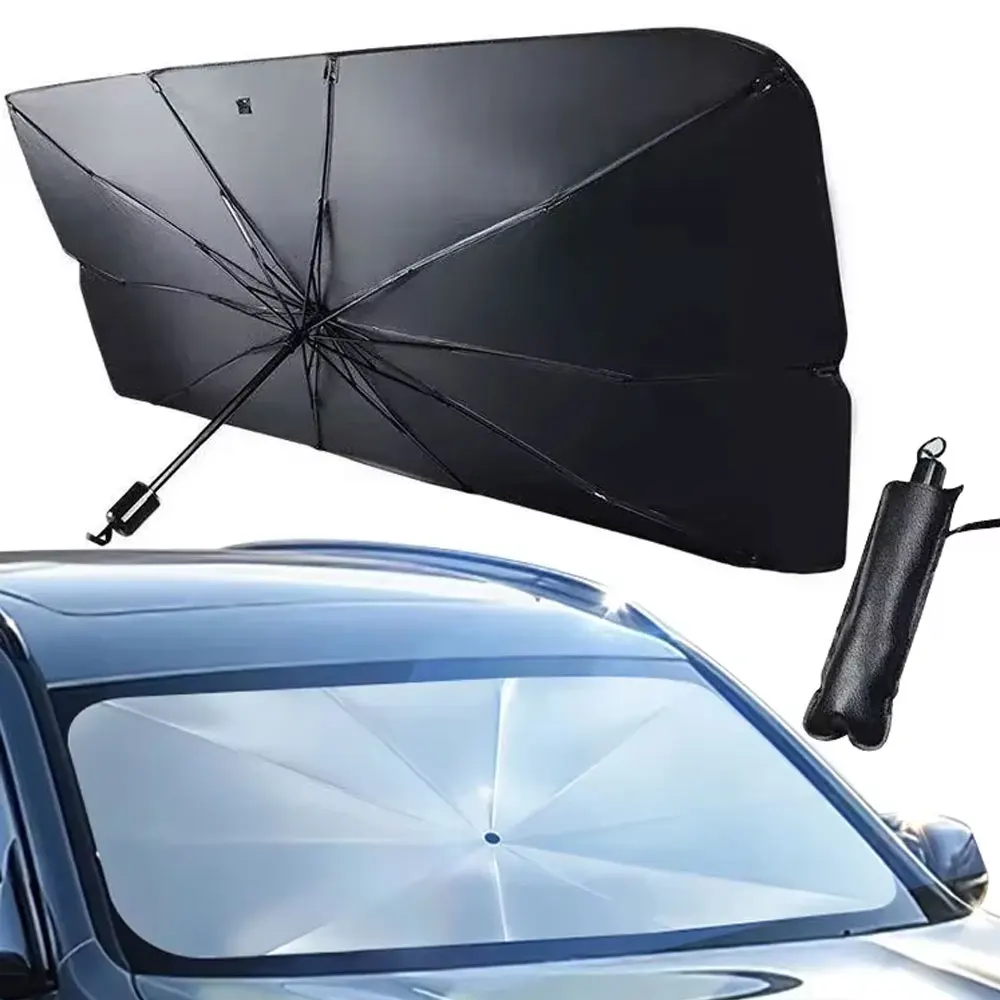 Tragbarer Auto-Sonnenschutz-Schirm für Windschutzscheibe Hohe Schattierung UV-Schutz Faltbarer