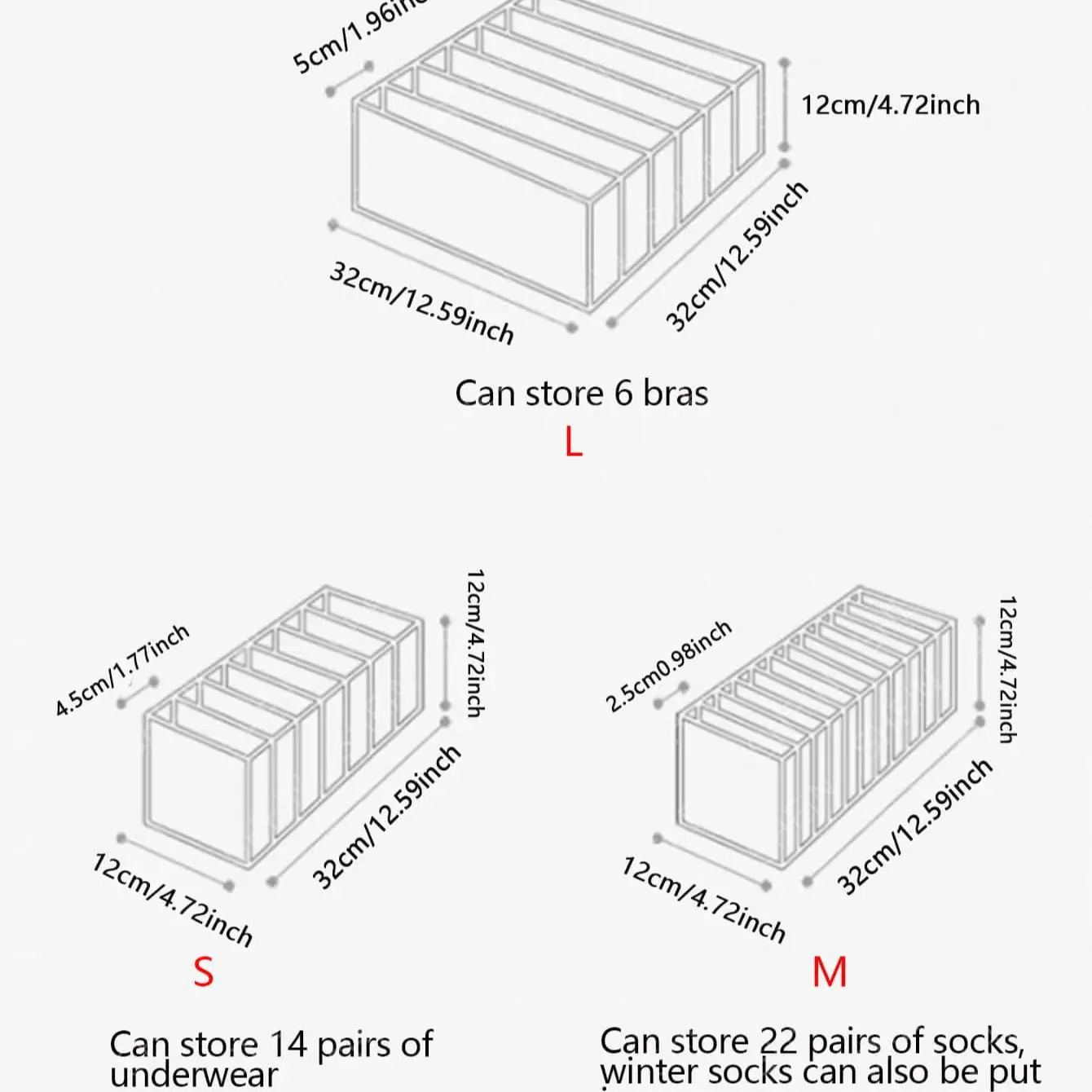 Schrank-Organizer für Socken, Zuhause, getrennte – Bild 6