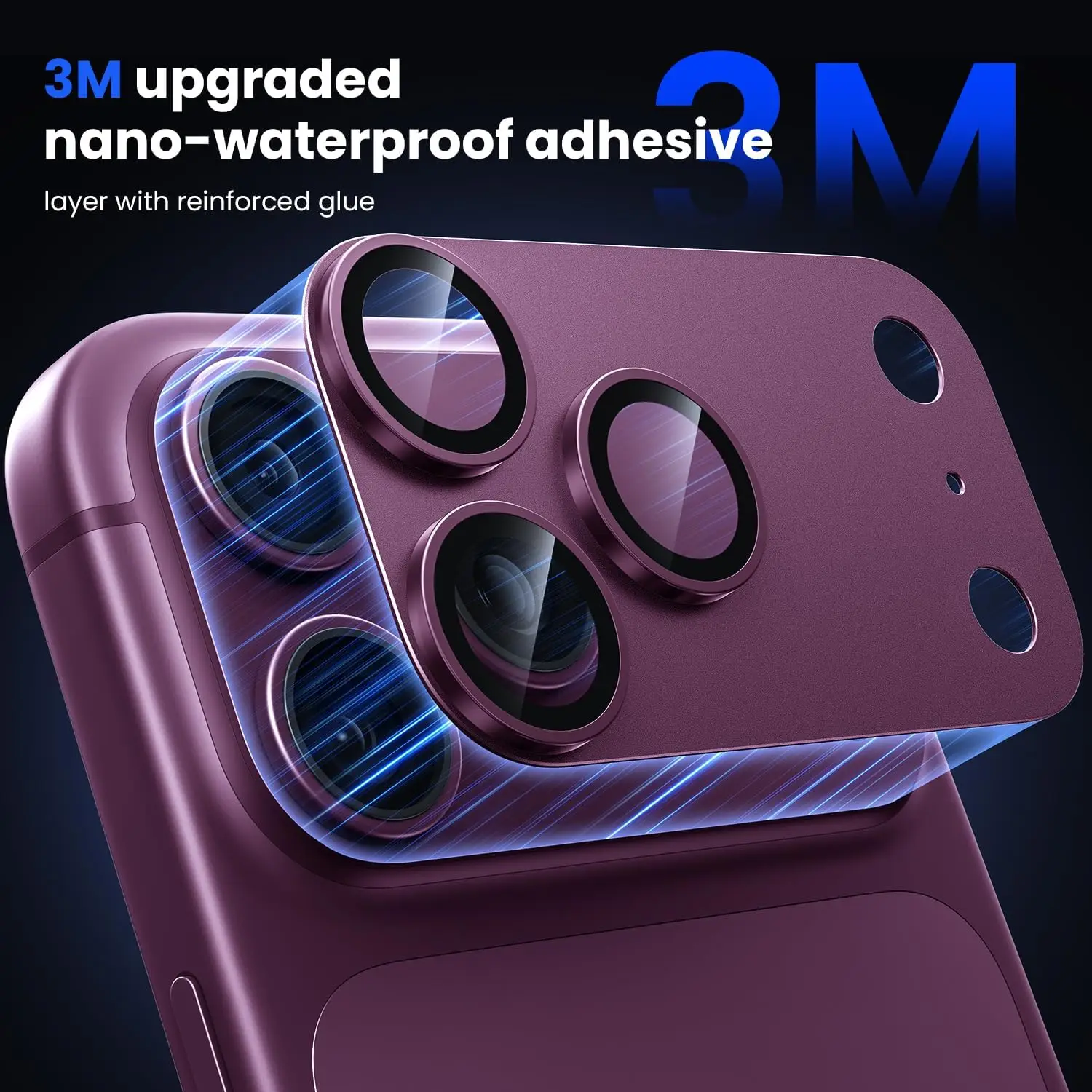 Phone 17 18 Pro Max 17 Air Kameraobjektivschutz mit starker Haftung, Metallgehärtetes Glas, Vollschutz