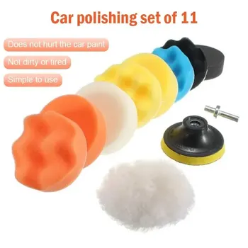Polieren Schwamm Platte Set Nachahmung Plüsch Wachsen Winkel Schleifen Reinigung Schwamm Rad Auto Schönheit