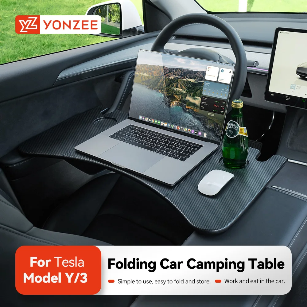 YZ Für Tesla Model 3 Highlan Modle Y X S 2018-2026 Lenkrad-Laptop-Ablage Reise-Schreibtisch Tragbarer
