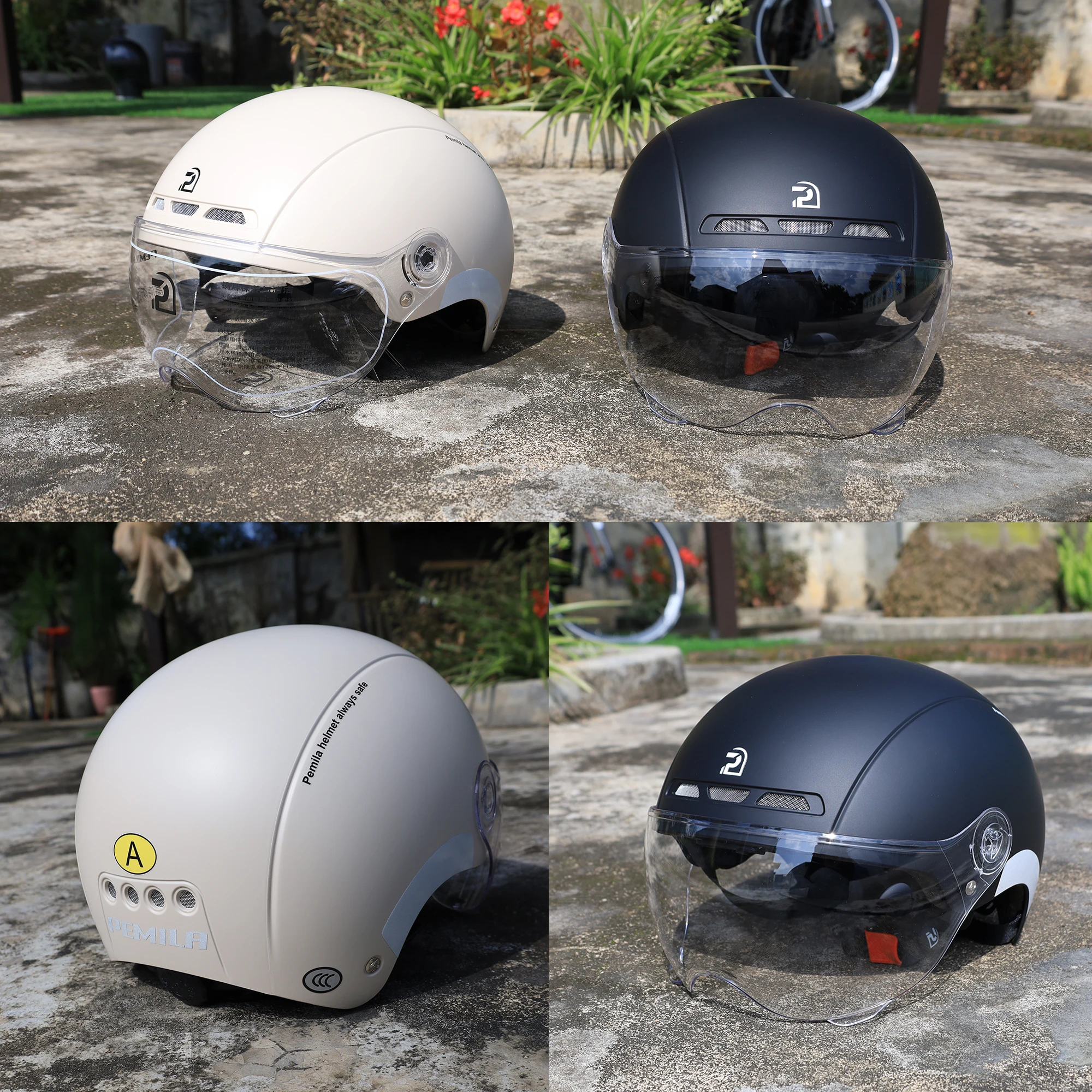 PEMILA Fahrradhelm mit Schutzbrille, Objektiv, Gehörschutz – Bild 5