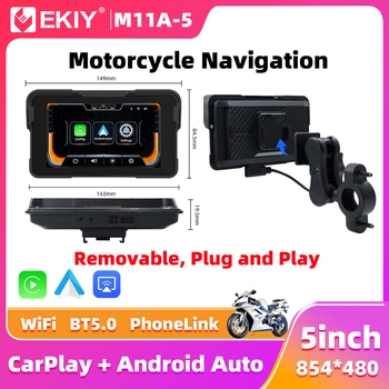 EKIY 5,0 Zoll Wireless CarPlay Moto Android Auto Tragbare Digitale Motorrad Armaturenbrett GPS Motorrad