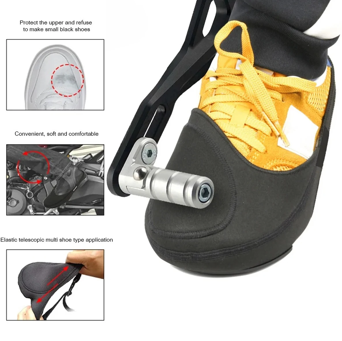 Motorrad Schuhe Shifter Protector Anti-rutsch Wasserdicht Schwarz Schalthebel Leichte Boot Abdeckung Shifter