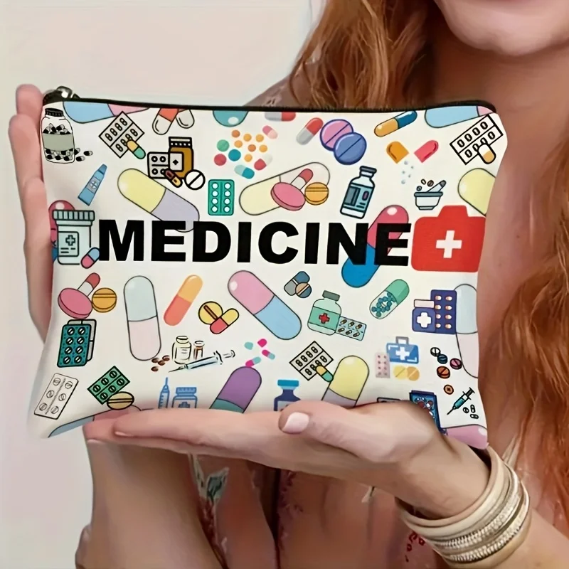 Kosmetik-Reisetasche mit Medizinth - faltbarer Make-up-Organizer mit Reißverschluss, Geschenk