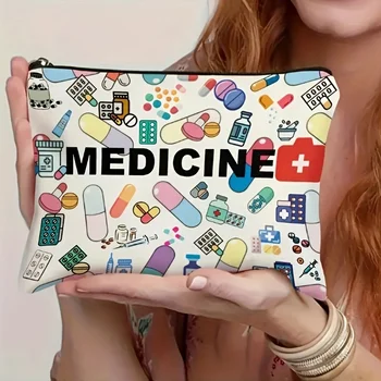 Kosmetik-Reisetasche mit Medizinth - faltbarer Make-up-Organizer mit Reißverschluss, Geschenk