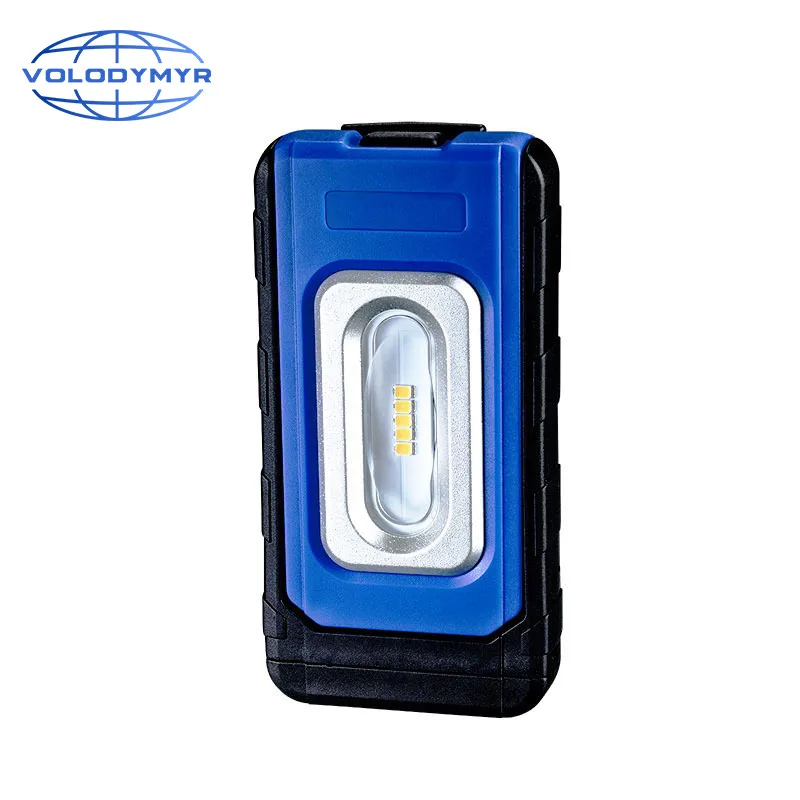 VOLODYMYR Werkstattlampe, COB-LED, wiederaufladbar, blau, mit starkem Magnet, nahezu natürliches Licht