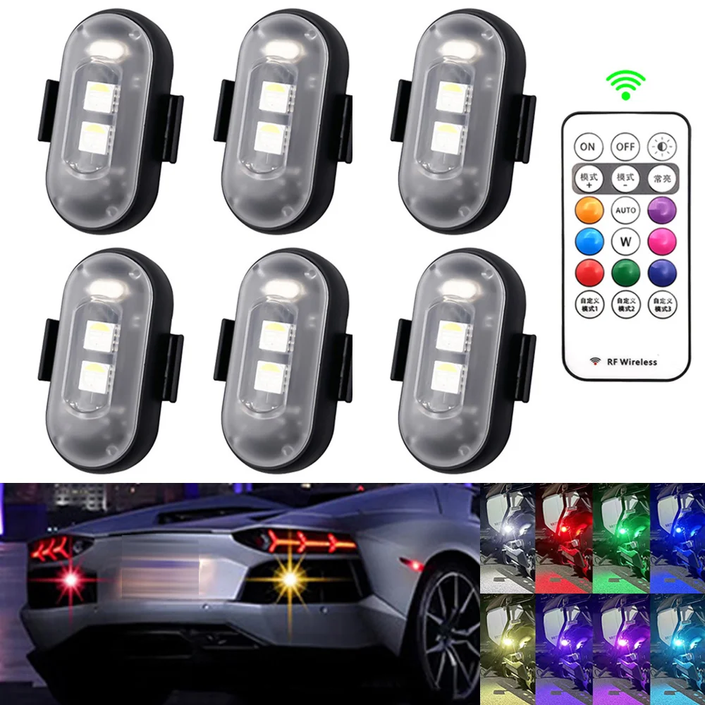 Drahtlose Auto Atmosphäre Licht LED Strobe Lichter Warnleuchten RGB – Bild 3