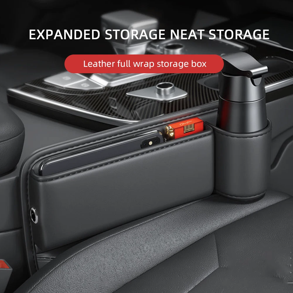 Universal Auto Sitz Lücke Organizer Lagerung Box Multifunktions Leder – Bild 2