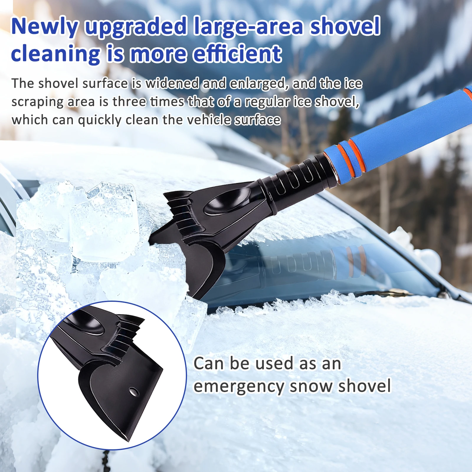 Schneebürste mit Eiskratzer 80 cm (31,5 Zoll) 2-in-1 Ausziehbare – Bild 5