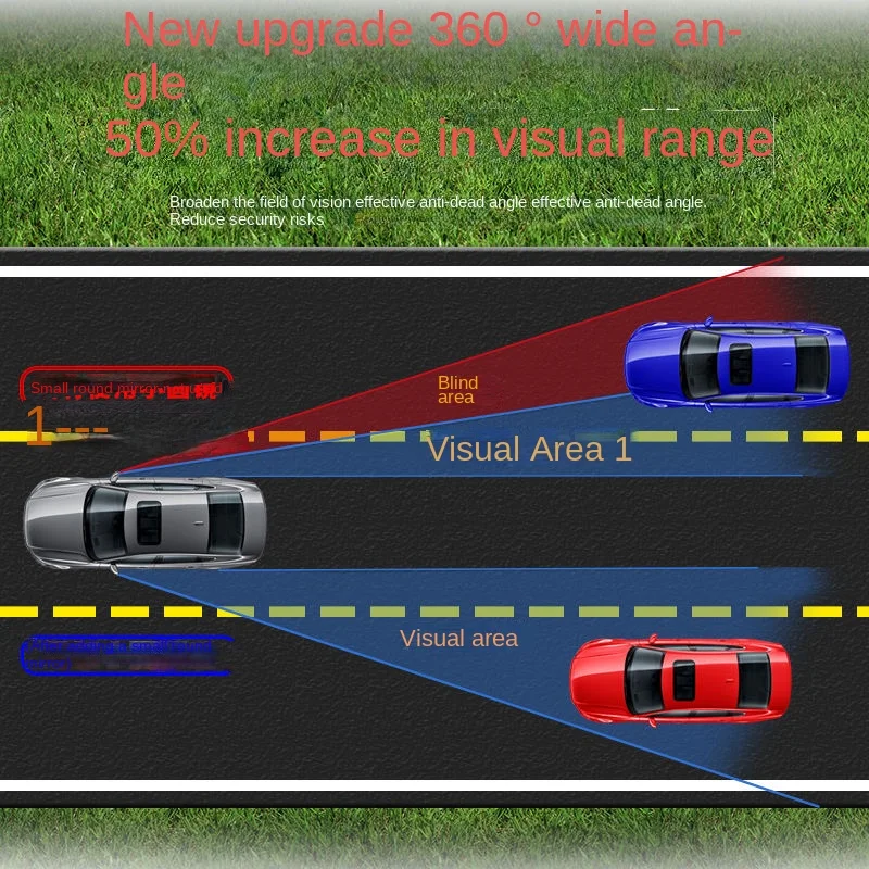 Auto-Totwinkel-Rückspiegel Weitwinkel 360 Grad Verstellbarer Kleiner – Bild 4