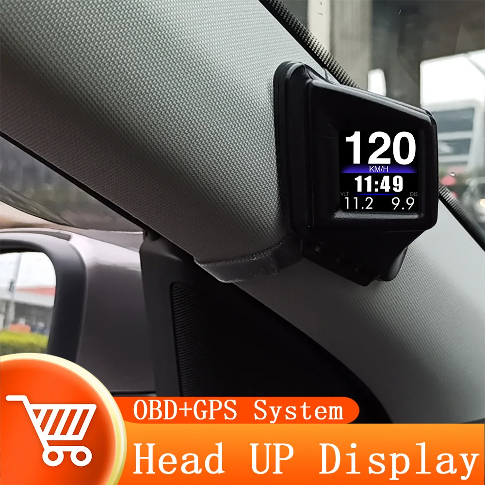 HUD OBD2 + GPS Bordcomputer Head-up-Display Auto Drehzahlmesser Turbo Öldruck Wassertemperatur GPS Tachometer