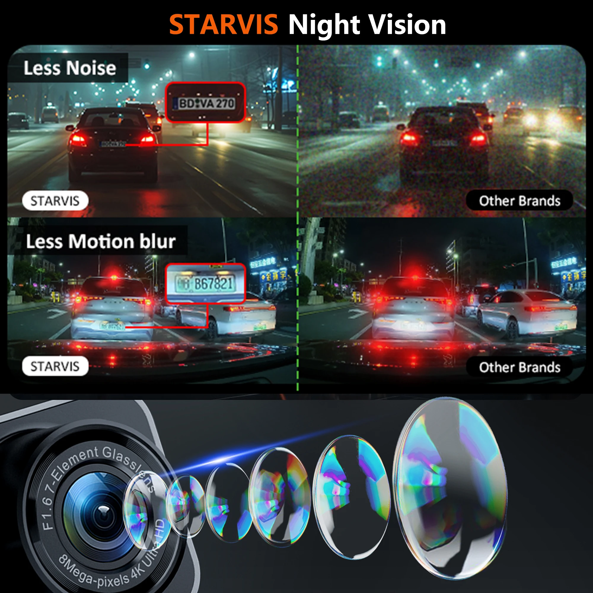 4K Dash Cam für Autos Auto Kamera Dash Cam WIFI Kamera für Auto Vorne – Bild 5