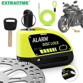 Extractme Motorradschloss mit 110dB Alarm Fahrrad-Scheibenbremsen-Schloss Diebstahlsicherung