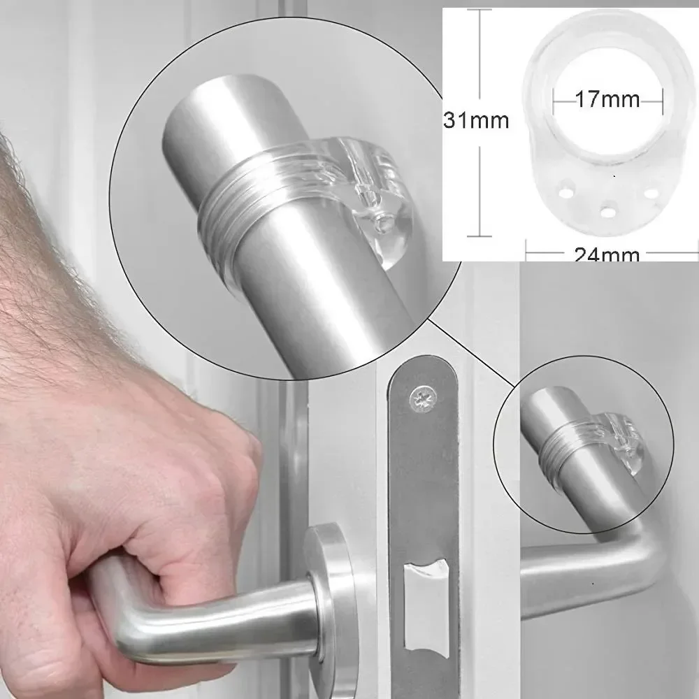 Sicherheit Schutz Türstopper Haustür Stop Transparent Silikon Griff – Bild 3