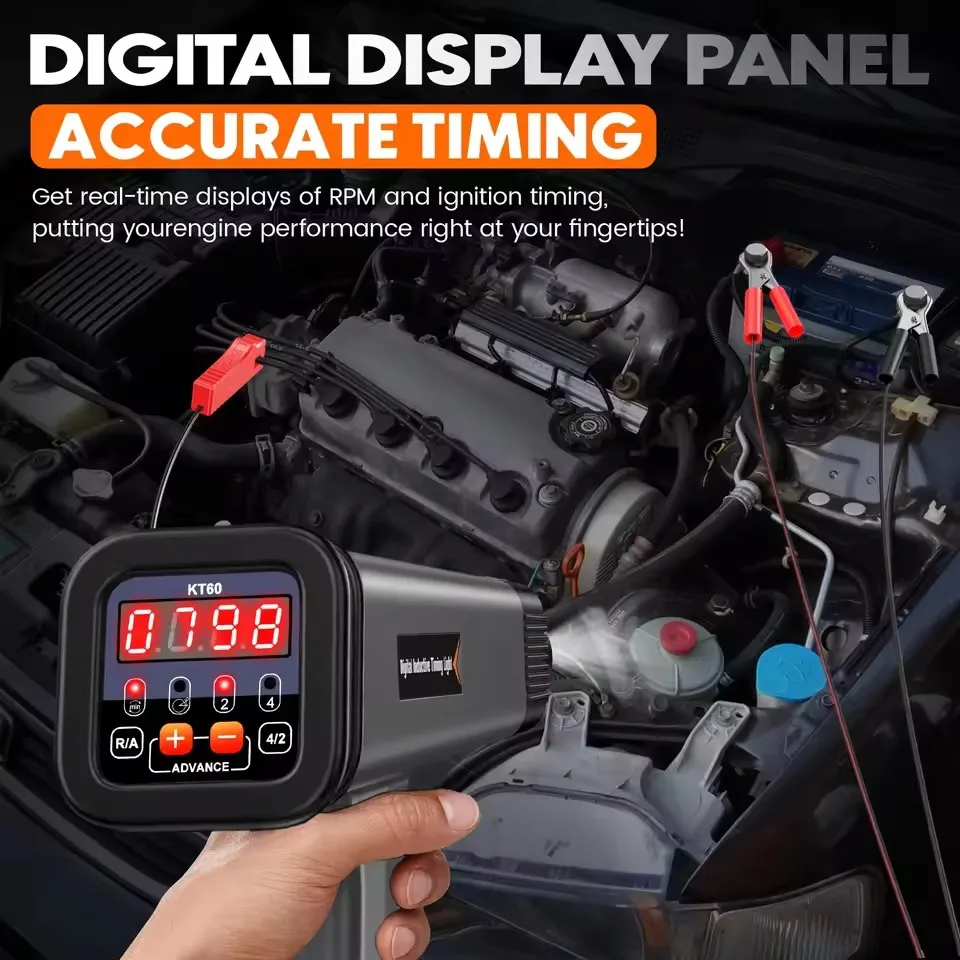 KZYEE KT60 Auto Digital 2 & 4 Takt Benzin Motor Timing Licht 12V Auto – Bild 5