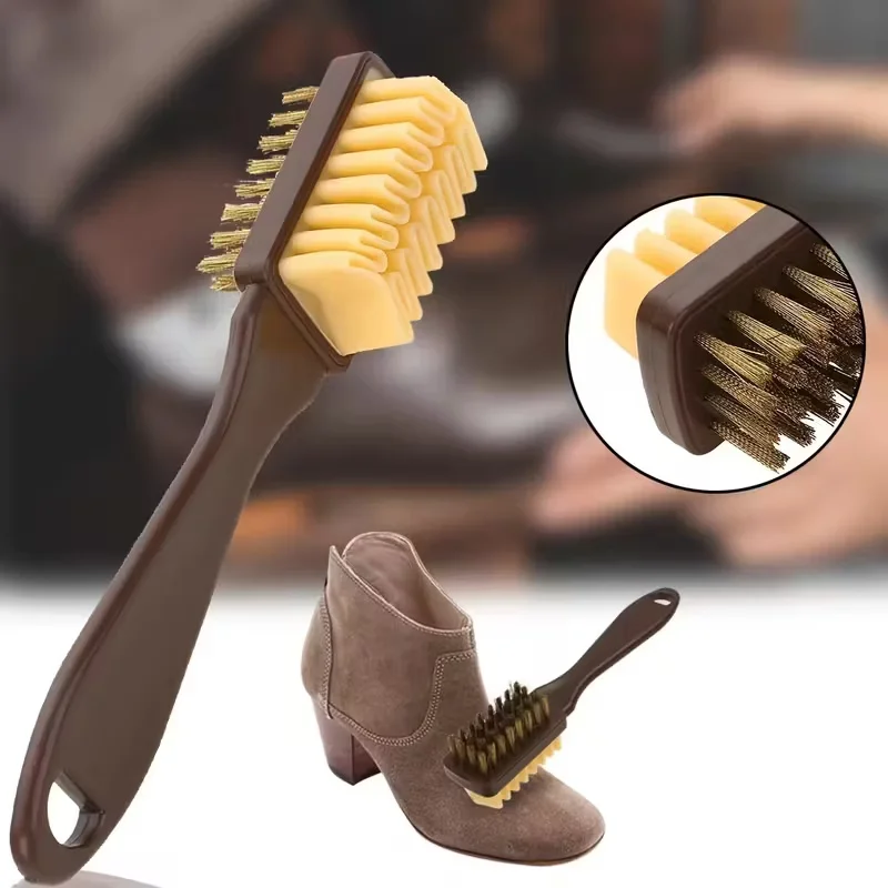 2-in-1 Wildleder- & Schuhbürste mit Radierer | Für Stiefel, Nubuk & Kunstlederpflege | Doppelseitiges