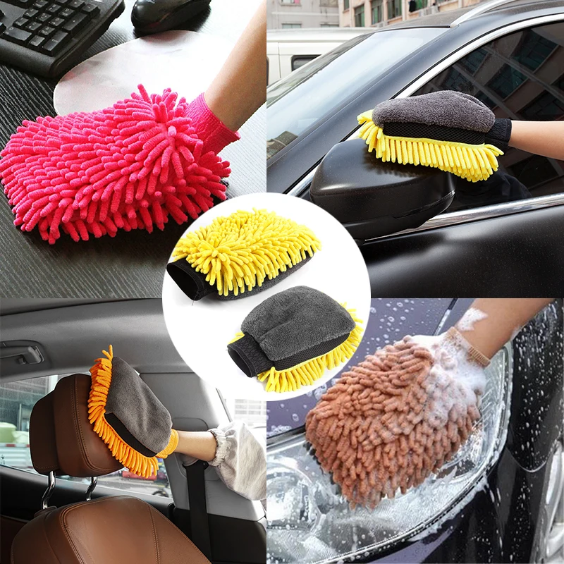 Chenille Autowaschhandschuhe, Mikrofaser, abwischbar, Autoschwamm – Bild 3