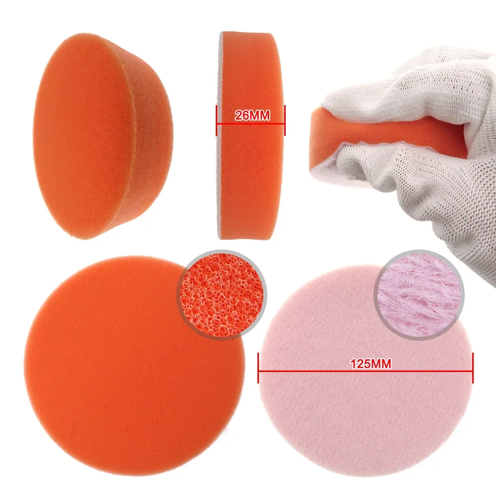 5 Zoll (125mm) Auto Polierpads Schwamm Polieren Wachsen Pad (5 Stück) – Bild 2