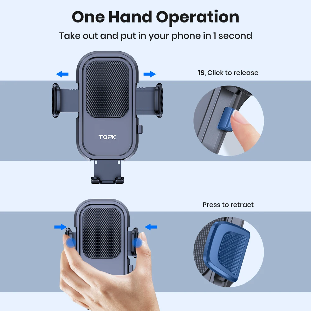 TOPK Universal Autotelefonhalter Schwerkraft Autohalterung für Telefon – Bild 2