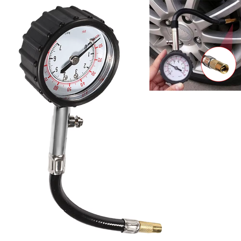 Reifen-Luftdruck-Tester, universelles Reifendruckmessgerät mit langem Rohr, 0-100 psi, hochpräzise für Auto