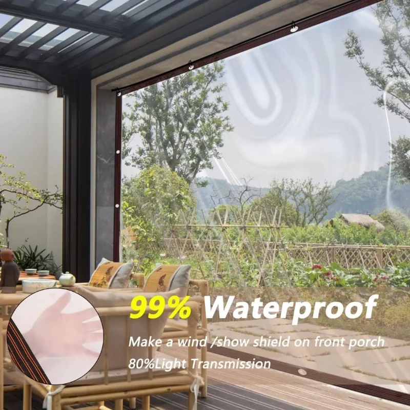 2x4m/2m Transparente Wasserdichte Plane, Reißfeste Abdeckplane – Bild 2