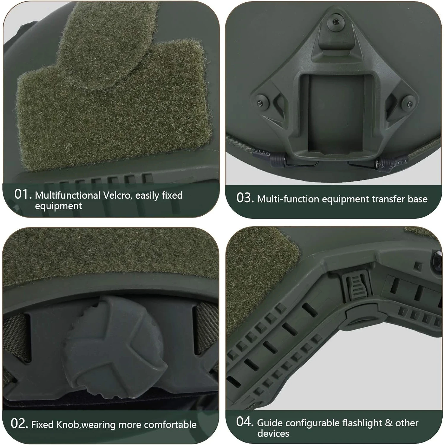 BOOIU Fast MH Taktischer Helm Glasfaserhelm Outdoor-Aktivität – Bild 6