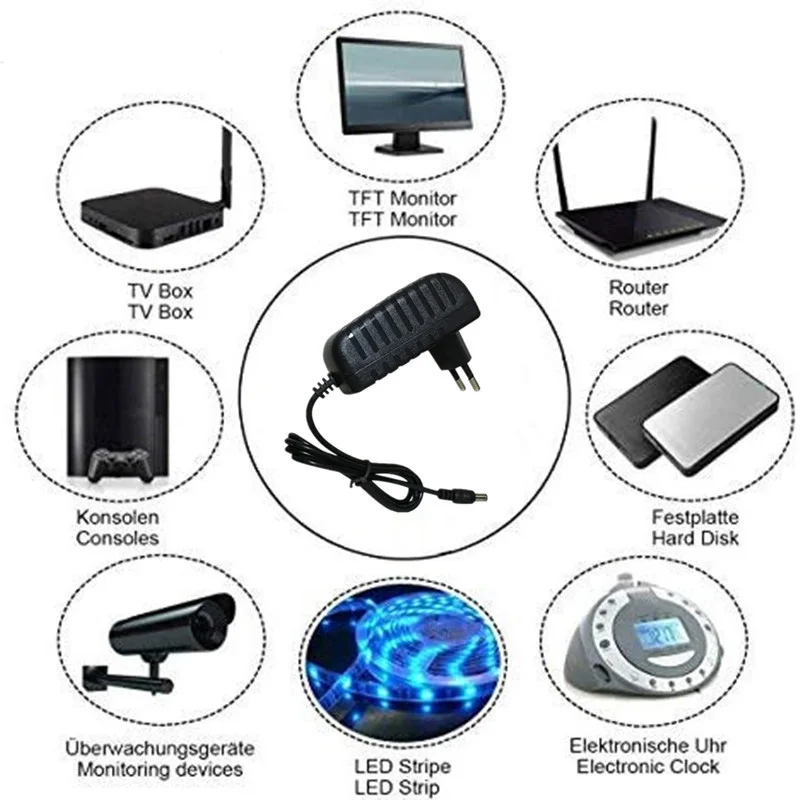 AC 110-240V DC 12V 1A 2A 3A 4A 5A 6A 8A Universal Power Adapter – Bild 4