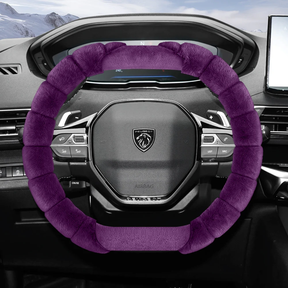 Geeignet für Peugeot Plüsch-Lenkradbezug, Winter, kältebeständig und warm, für Modelle 20,8 E-208, 2008