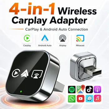 CarRocket Intelligente Autosysteme 4-in-1 Kabelloser CarPlay-Adapter Android Auto für eingebautes CarPlay