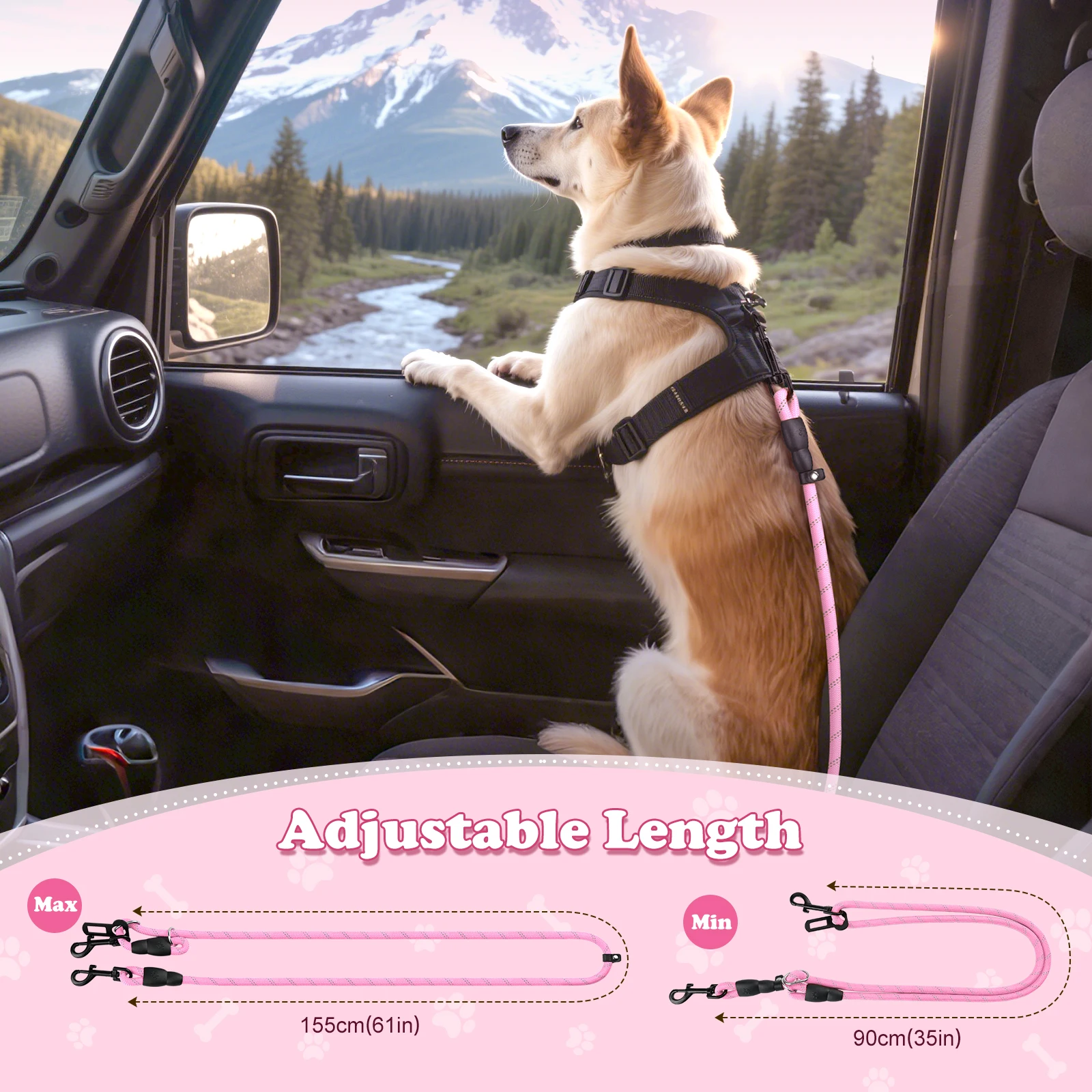 Auto-Sicherheitsgurt für Hunde, Hundesicherheitsgurt für Auto – Bild 4