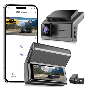 Dash Cam UHD 2K für Auto Kamera Nachtsicht mit GPS WiFi 24h Parkplatz Loop Record 2K vorne 1080P Hinten Dual
