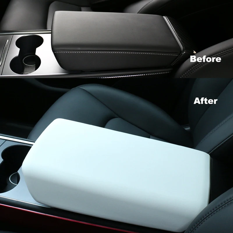 Auto Mittelkonsole Armlehne Pad Für Tesla Modell 3Y 2017-2024 TPE – Bild 2