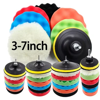 3-7 Zoll Polierpad-Set mit Gewinde für Auto-Reparatur, Polierpad-Kit für Autopolierer + Bohradapter (8 Stück)