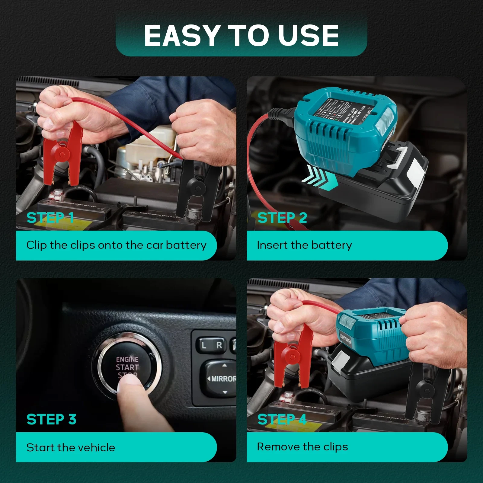 Auto Starthilfe Adapter für Makita 18V Lithium-Batterie Booster Auto – Bild 6