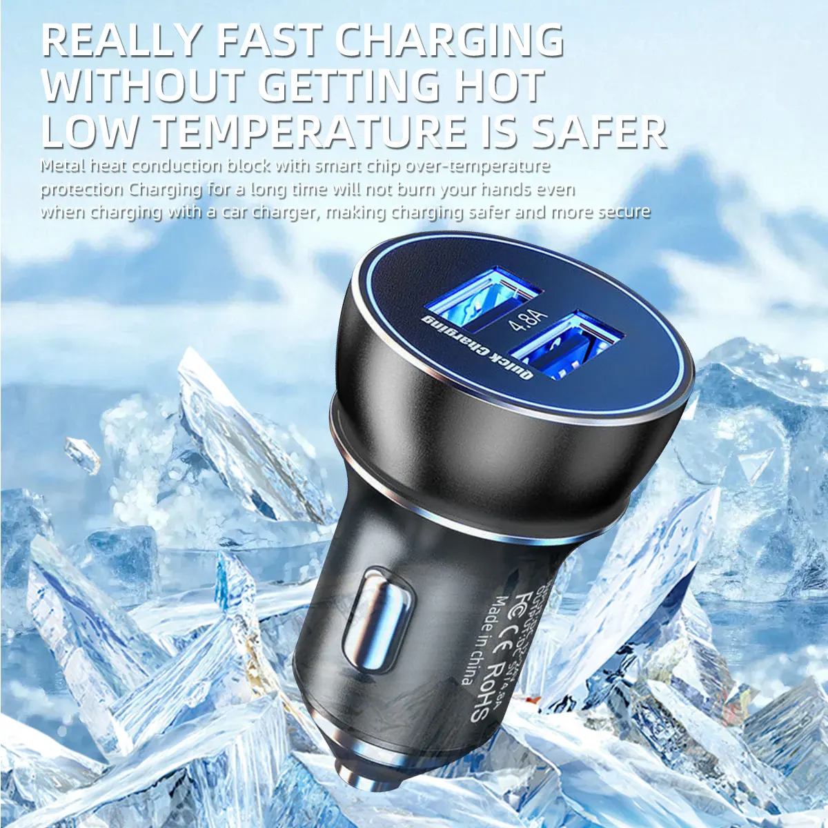 Universelles Auto-USB-Doppelport-Ladegerät Mini Auto-Ladegerät DC – Bild 3