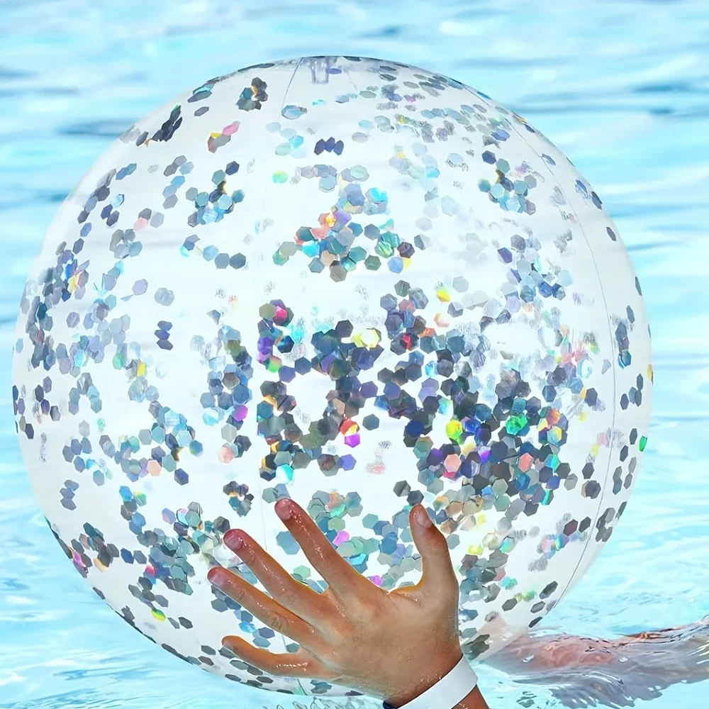 Aufblasbare Strand Ball PVC Pailletten Bal Sommer Strand Schwimmen Pool Party Wasser Sport Spaß Zubehör