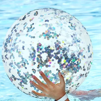 Aufblasbare Strand Ball PVC Pailletten Bal Sommer Strand Schwimmen Pool Party Wasser Sport Spaß Zubehör